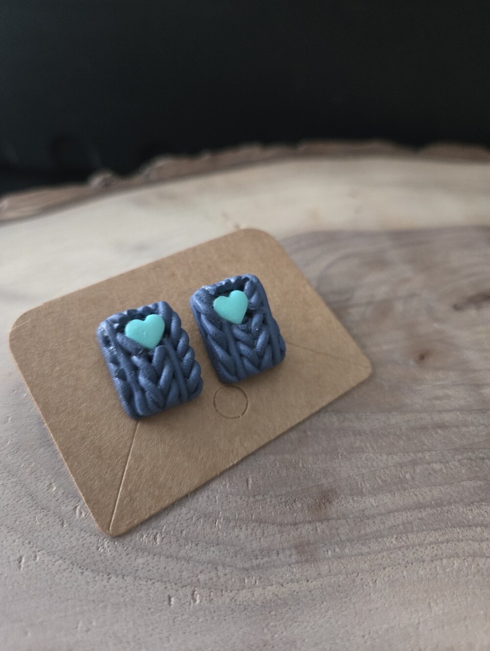091 New Handmade Polymer clay earrings - stainless steel studs
